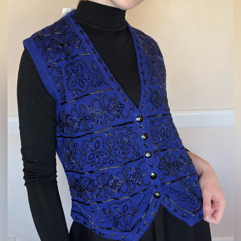 Blue sweater vest vintage new